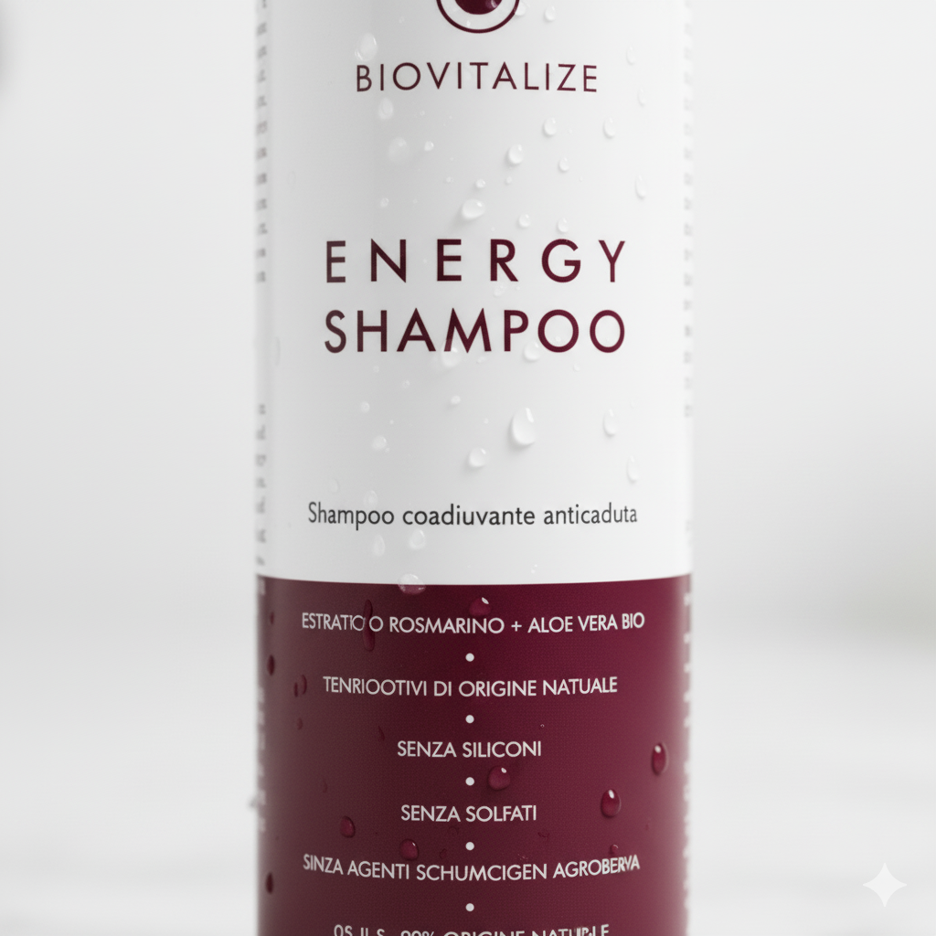 Șampon regenerant, anti-căderea părului BIOVITALIZE cu Aloe și Rozmarin – Made in Italy