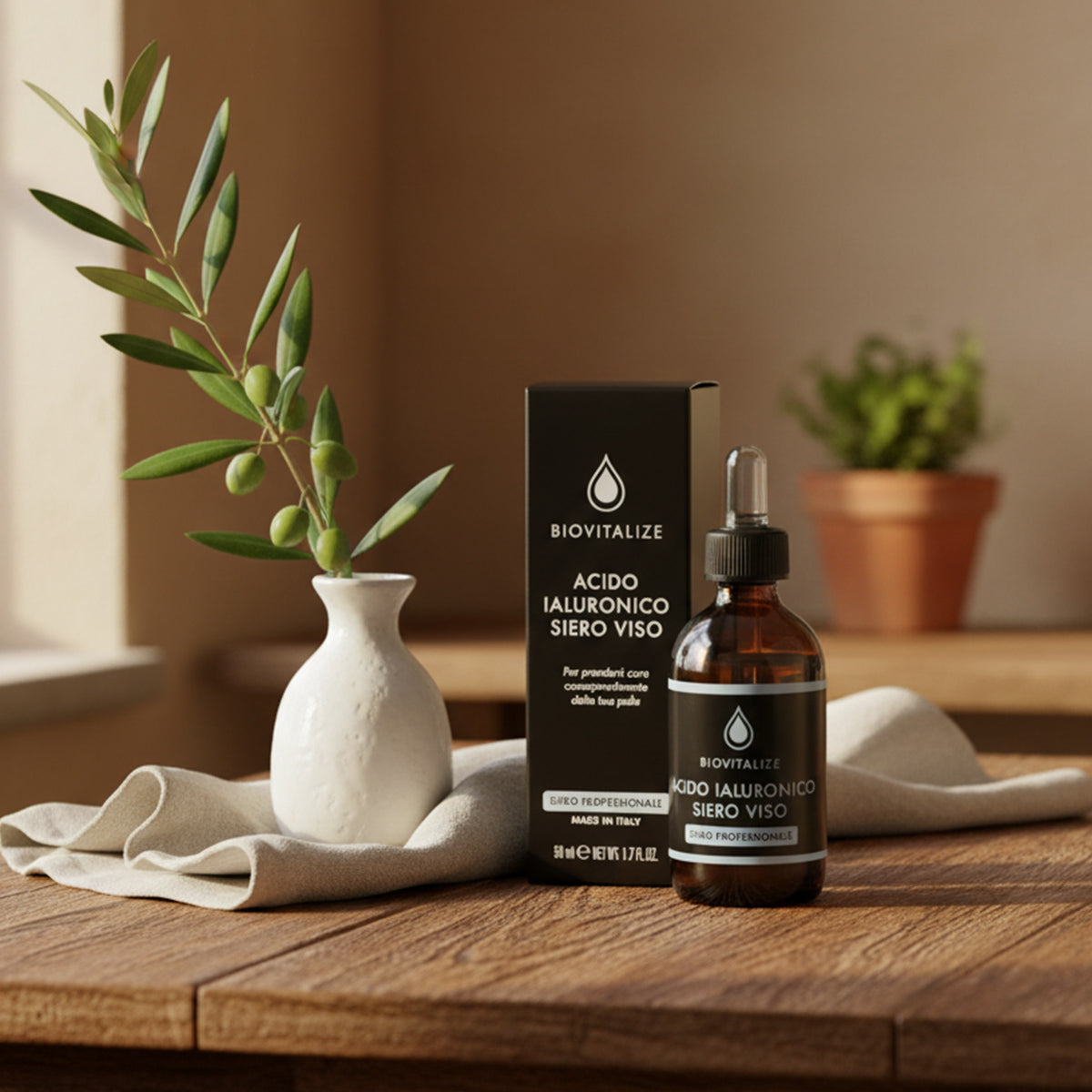 Ser Profesional cu Acid Hialuronic pentru piele sensibila, Anti-Age, formula noua, made in Italy