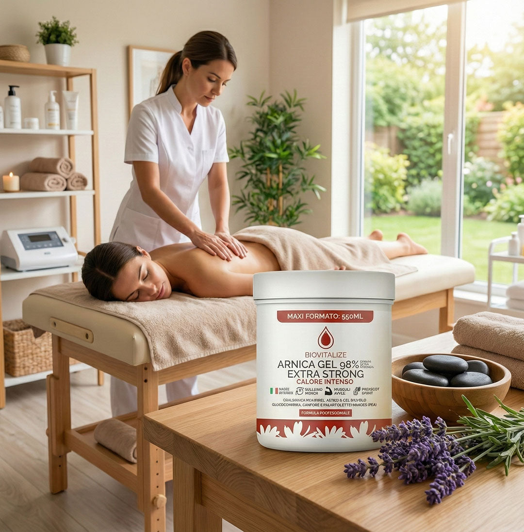 Gel incalzitor cu Arnica, Gheara diavolului, PEA, Glucozamina si Condroitina, Calmare musculara si articulara, pentru dureri de spate, gat sau articulatii, Made in Italy, 550 ml