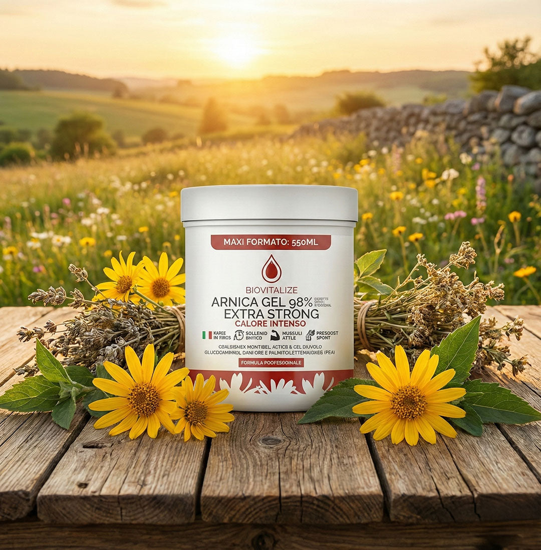 Gel incalzitor cu Arnica, Gheara diavolului, PEA, Glucozamina si Condroitina, Calmare musculara si articulara, pentru dureri de spate, gat sau articulatii, Made in Italy, 550 ml