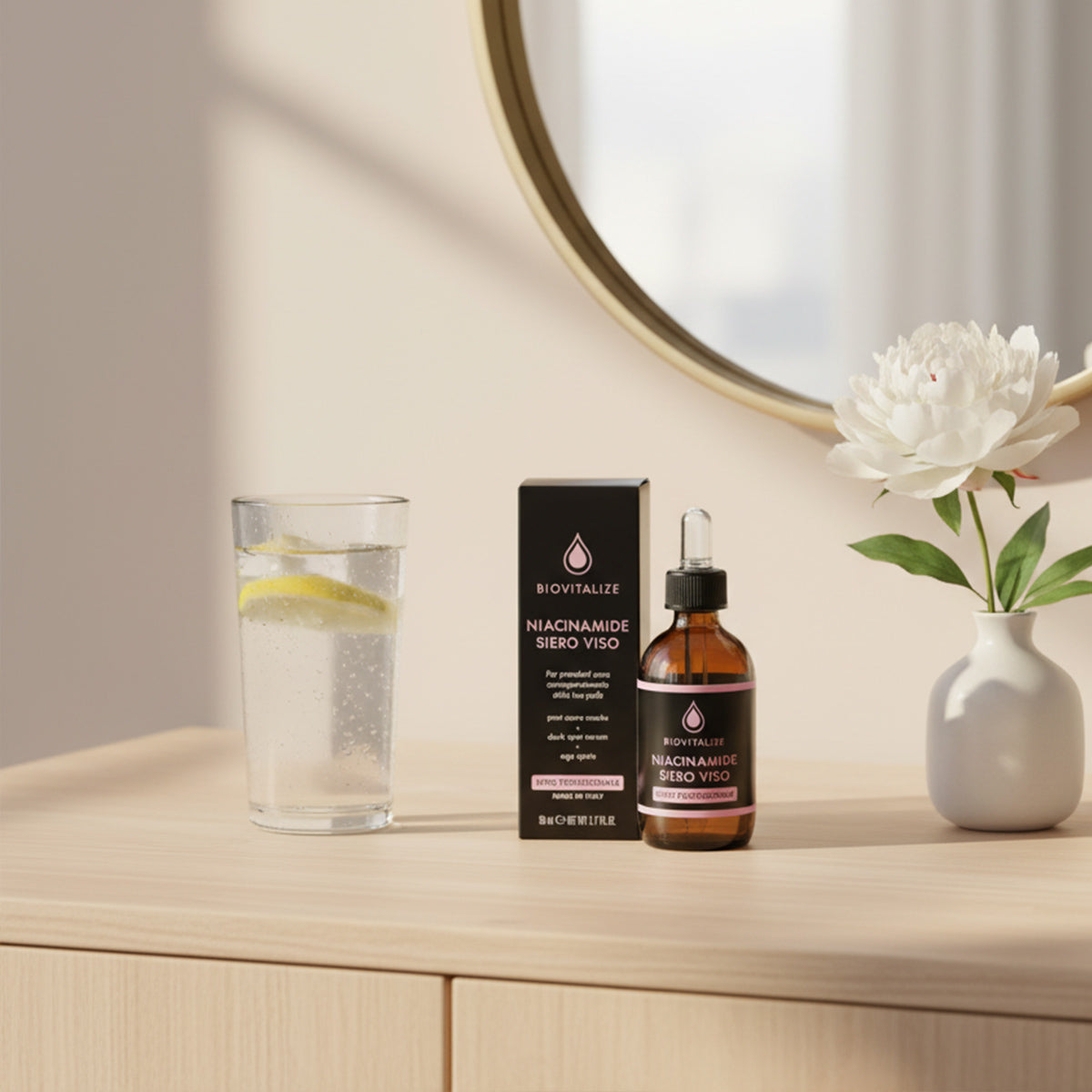 Ser facial BIOVITALIZE cu Niacinamide 10% – Reglează sebumul și uniformizează tenul, 50ml, Made in Italy