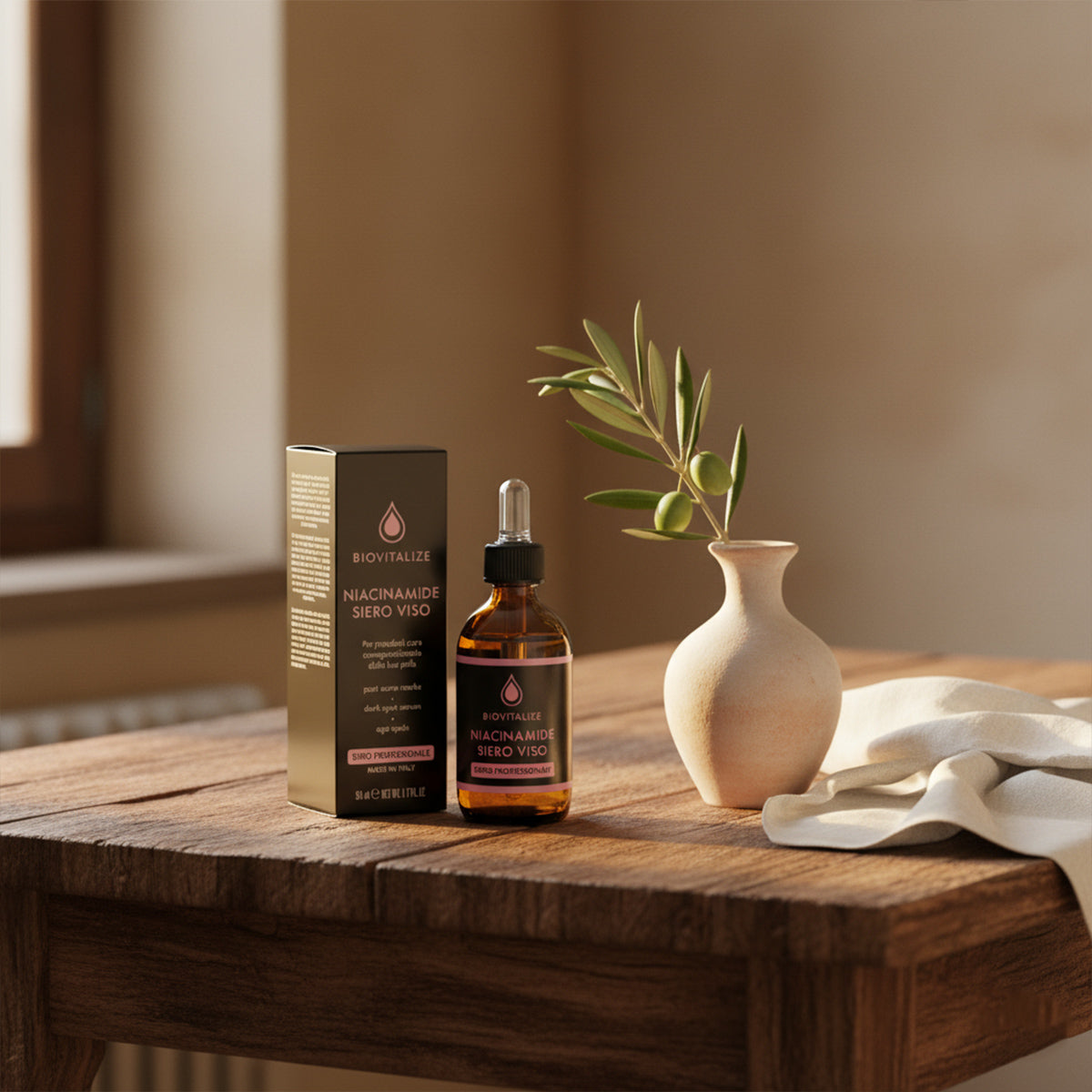 Ser facial BIOVITALIZE cu Niacinamide 10% – Reglează sebumul și uniformizează tenul, 50ml, Made in Italy