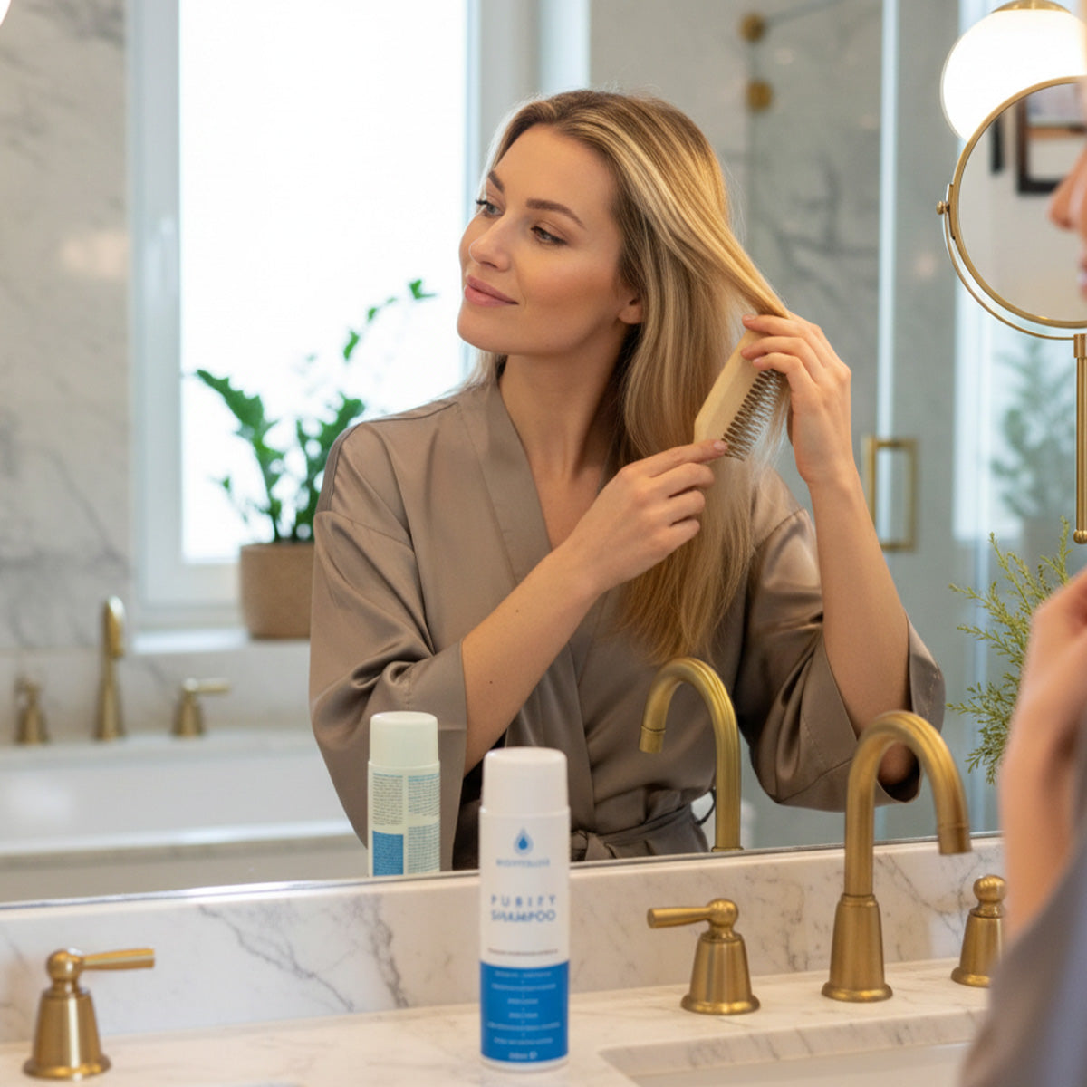 Sampon anti matreata, delicat, cu ulei de arbore de ceai si iedera, calmant si purificator, cu aloe organica si fermenti activi, 200 ml. Made in Italy