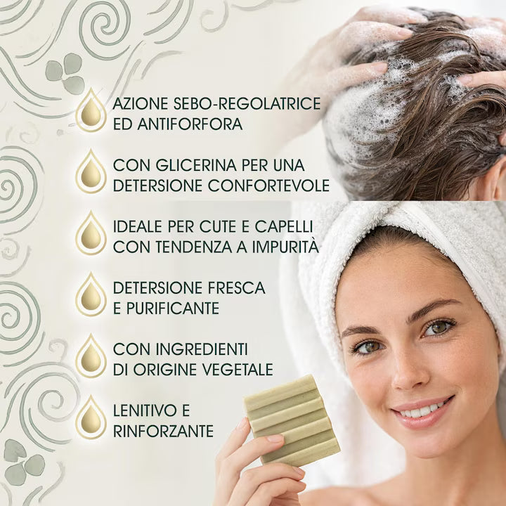 Sampon solid Biovitalize, anti mătreață, cu arbore de ceai și neem, 60 g