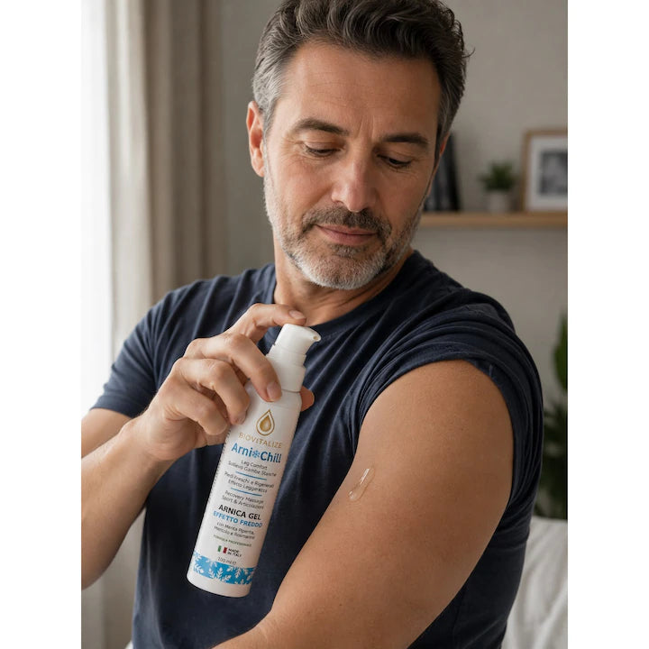 Gel cu Arnica , Mentol si Rozmarin cu Efect Rece pentru Dureri Musculare si Articulatii , 100 ml , Made in Italy