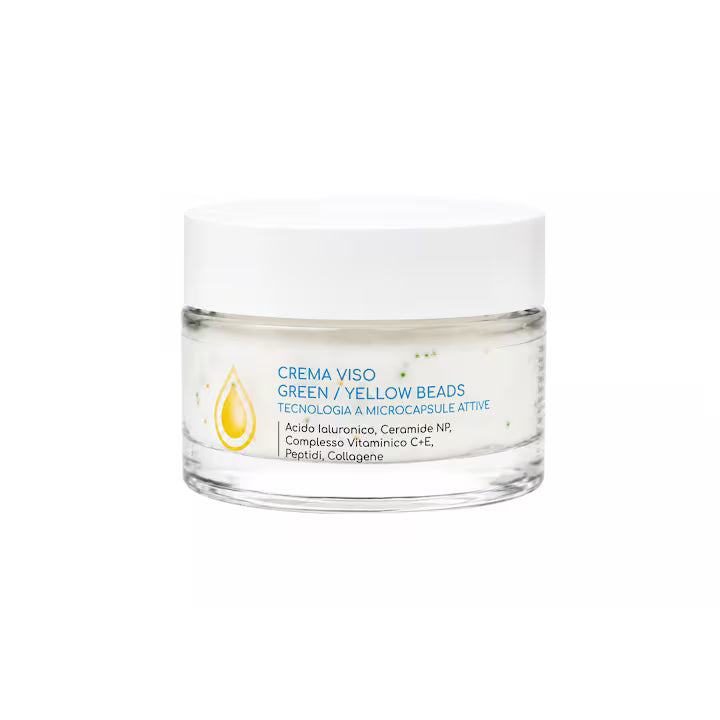 Crema de Fata cu Peptide, Acid Hialuronic, Ceramide, Colagen si Microcapsule Verzi/ Galbene Active pentru Hidratare, Fermitate si Luminozitate, 50 ml