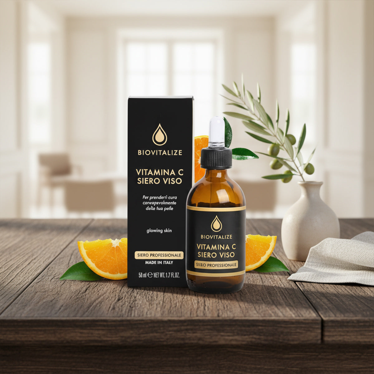 Ser cu Vitamina C 98% natural BIOVITALIZE – Piele luminoasă și uniformă, 50ml, Made in Italy